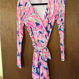 Lilly Pulitzer Pink and Blue Patterned Dress
